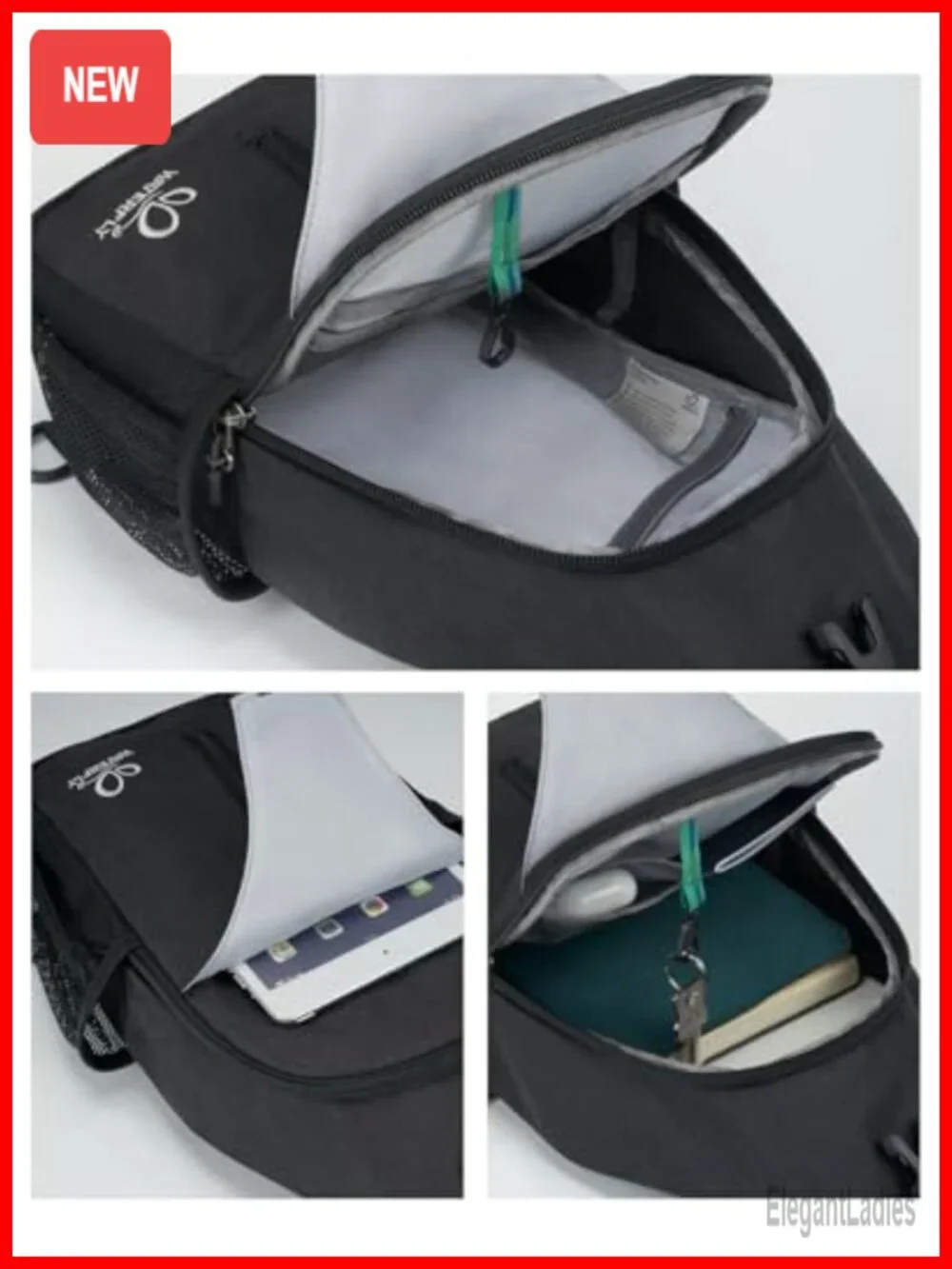 WATERFLY RFID Sling Backpack Crossbody Travel Hiking Daypack Water Resistant